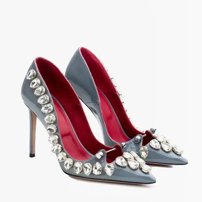 2026 Runway Women Pumps Crystal Metal Decoration High Heels Sandals For Women Luxury Designer Nightclubs Banquets Female Shoes