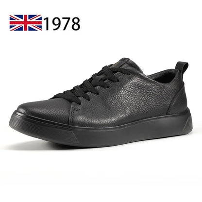 Men Casual Leather Shoes, Business Genuine Leather Shoes Men Thick-soled Sports White Versatile Board Shoes