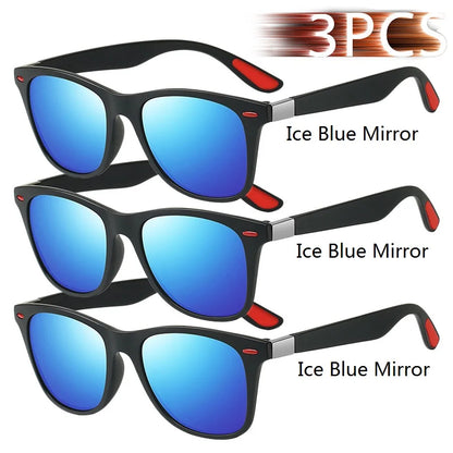 1-2-3PCS Fashion Vintage Square Unisex Driving Fishing Sunglasses Men Women Luxury Brand Designer Sun Glasses Anti-Glare Eyewear