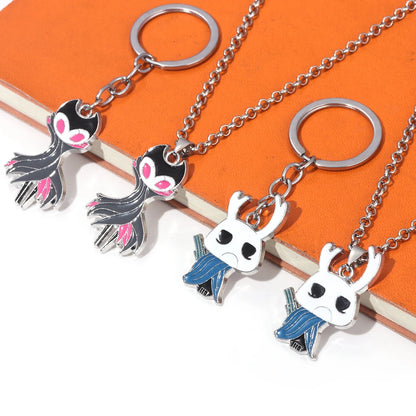 Game Hollow Knight Keychain The Grimm Theater Master Metal Keychain Pendant Game Peripheral Jewelry Unisex Keychain Pendant