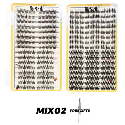 DINGSEN Eyelash Clusters Book Large Capacity Volume Individual Lashes Book Natural Long DIY Cluster Eyelash Extensions Makeup