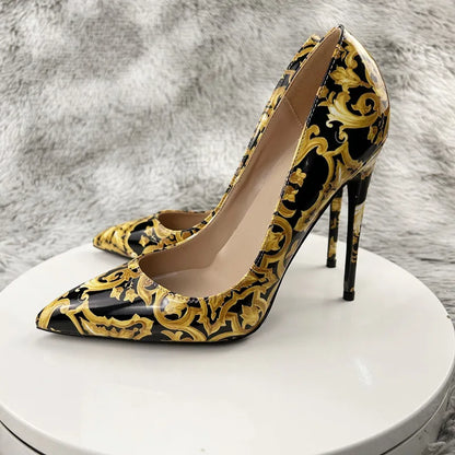 NoEnName_Null Black Graffiti Colorful Women Pumps Sexy Women High Heels Wedding Party Women Shoes Stilettos Accept Customized