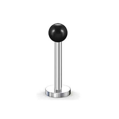 WKOUD 16G Stainless Steel Lip Labret Piercing Crystal Ball Monroe Lip Stud Helix Tragus Conch Piercing Cartilage Earrings Black