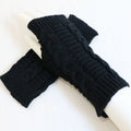 Women Stylish Hand Warmer Winter Gloves Arm Crochet Knitting Faux Wool Mitten Warm Fingerless Glove Twist Pattern Women Gloves