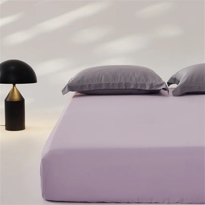 3pcs Set 100% Mulberry Silk Bed Sheet Set with 1pc Fitted Sheet and 2pcs Pillowcase Mattress Cover for Double King Queen Size