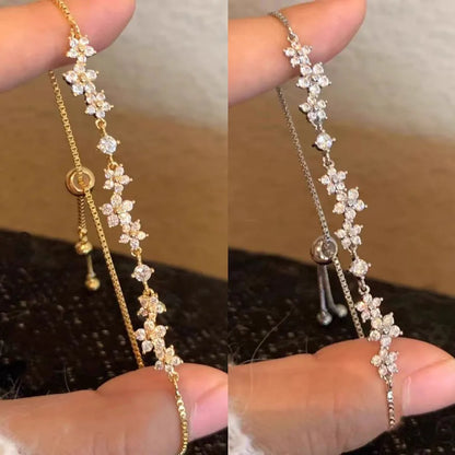 Pulling Bracelet Zircon Handmade Bracelet Zinc Alloy Bracelet Fashionable For Party Women Fashion Accessory