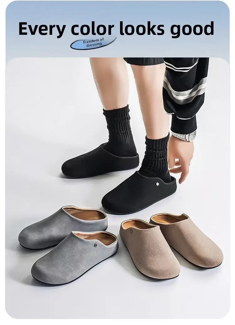 Unisex Closed Toe Mule Slippers Spring Autumn Slip On Soft Sole Casual Shoes for Outdoor Office Home