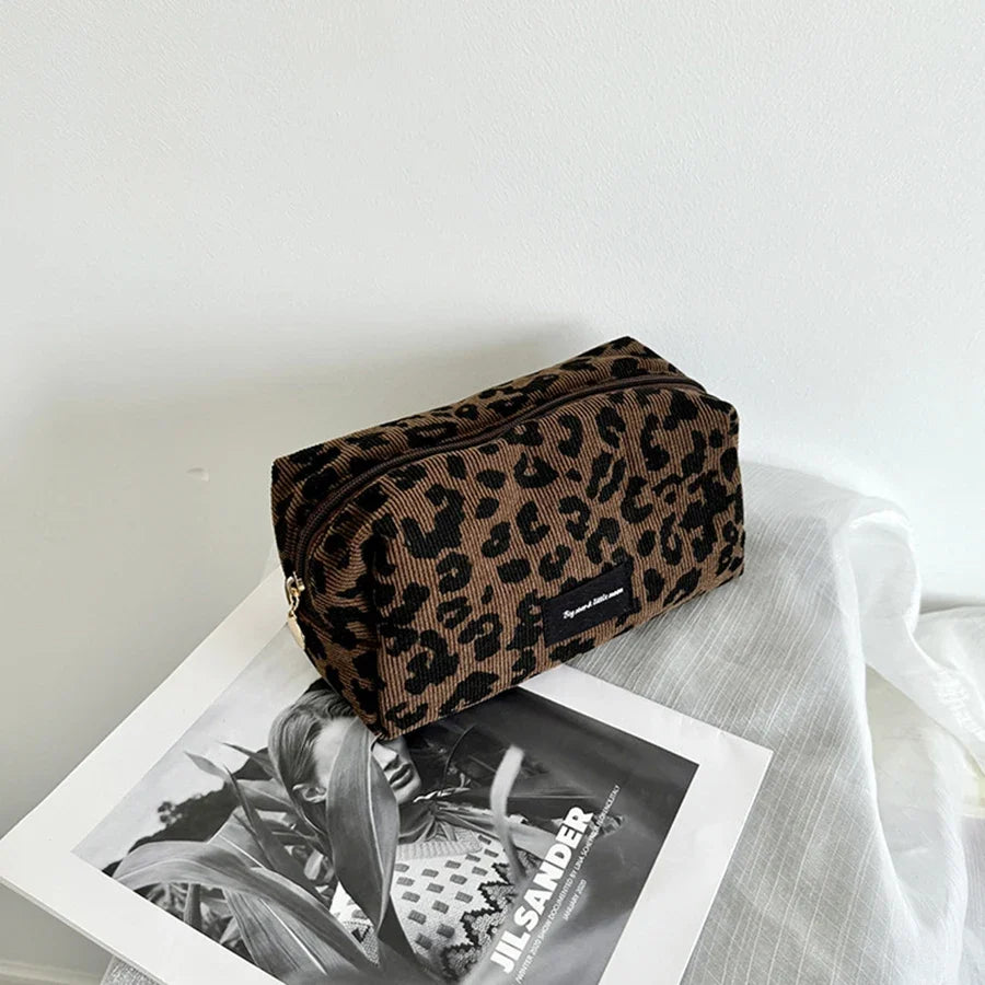 Unique Leopard Print Makeup Bag • Large-Capacity Cosmetic Organizer • Lipstick Storage Pouch