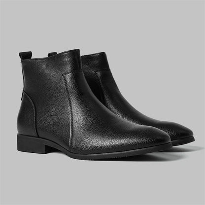 Winter New Men Business Boots Black  Red Simple Slim Fit Soft Leather Boots Casual and Fashionable Chelsea Boots 38-46 Men Boots