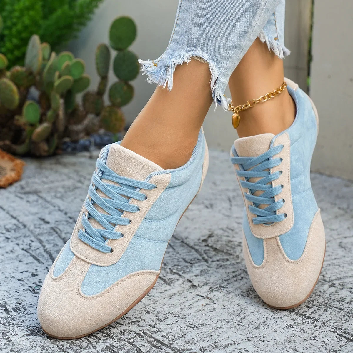 Women's Casual Flat-soled Non-slip Wear-resistant Sport Shoes Spring Autumn Round-toe Soft and Comfortable Women Single Shoes