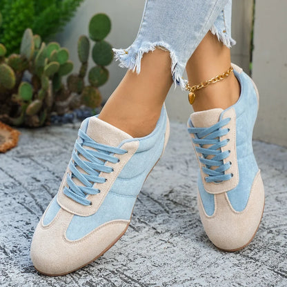 Women's Casual Flat-soled Non-slip Wear-resistant Sport Shoes Spring Autumn Round-toe Soft and Comfortable Women Single Shoes