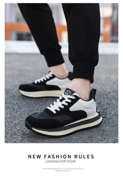 Men Shoes 2025 Spring Autumn New Fashion Comfortable Height Increase Casual Running Shoes Breathable Non Slip Platform Sneakers