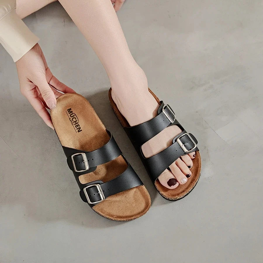 Cork slippers men's summer outerwear new style thick soled wear-resistant Boken shoes fashionable beach sandals 2026