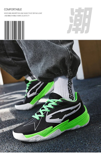 Men's Athletic Basketball Sneakers Breathable Cushioning Non-Slip Wearable Gym Training Running Shoes for Men And Women