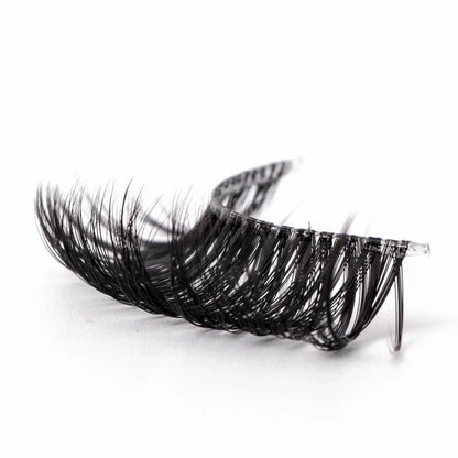Yiernuo 1/5 Pairs Long Transparent Band Vegan Eyelash D Curl Russian Eyelashes Clear Band Lashes Invisible Band Lashes