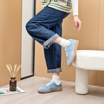 AIYUQI Women's Sneakers 2026 New Genuine Leather Ladies Moral Training Shoes Casual Spring Flat Shoes Women
