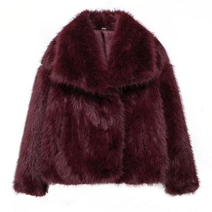 MUJER Faux Fur Hairy Coat Woman Warm Winter Fluffy Coat Women New Plush Jackets for Women Outerwears Luxury Women's Teddy Coats