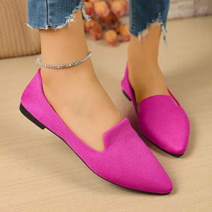 Women Flats Pointed Toe Solid Color Flats for Women Spring/autumn Casual Comfortable Leopard Brown Flat Heel Shoes
