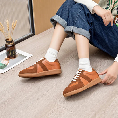 AIYUQI Women's Sneakers 2026 New Genuine Leather Ladies Moral Training Shoes Casual Spring Flat Shoes Women