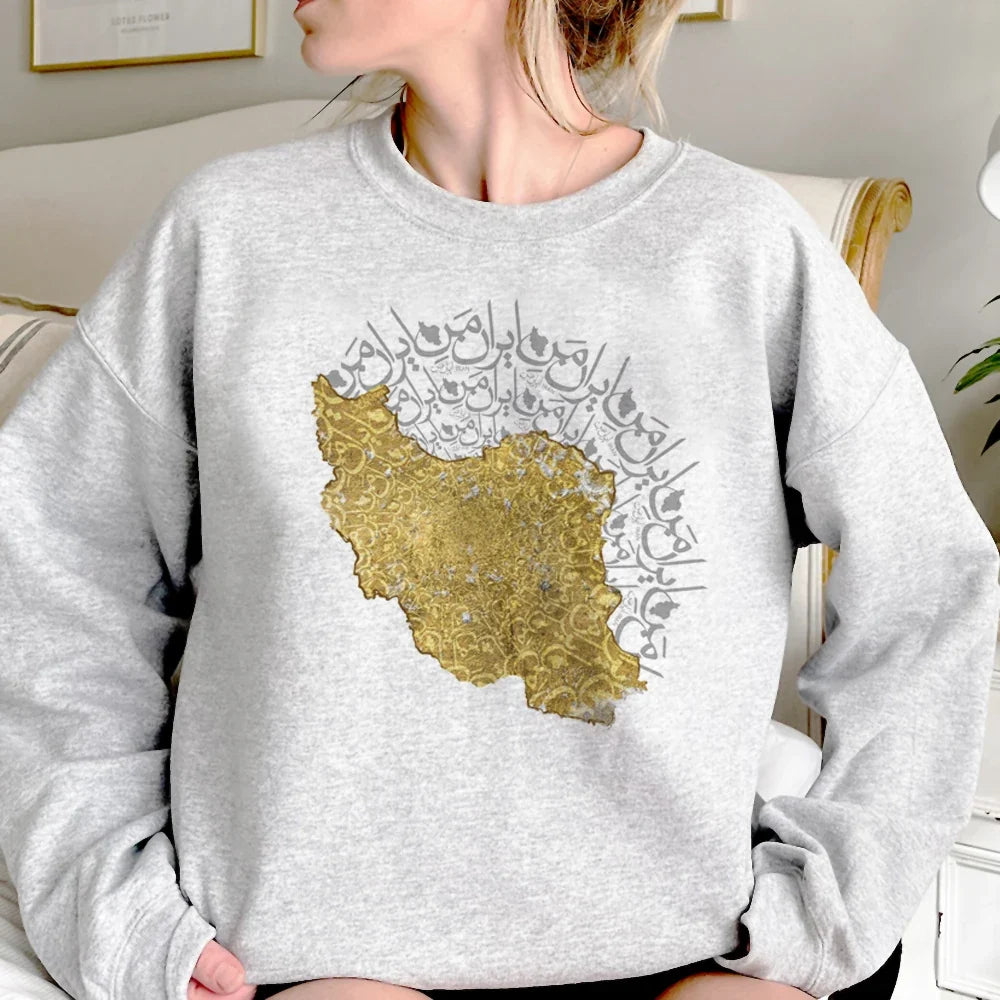 Iran hoodies women gothic 2023 Korean style aesthetic sweatshirts women vintage Pullover