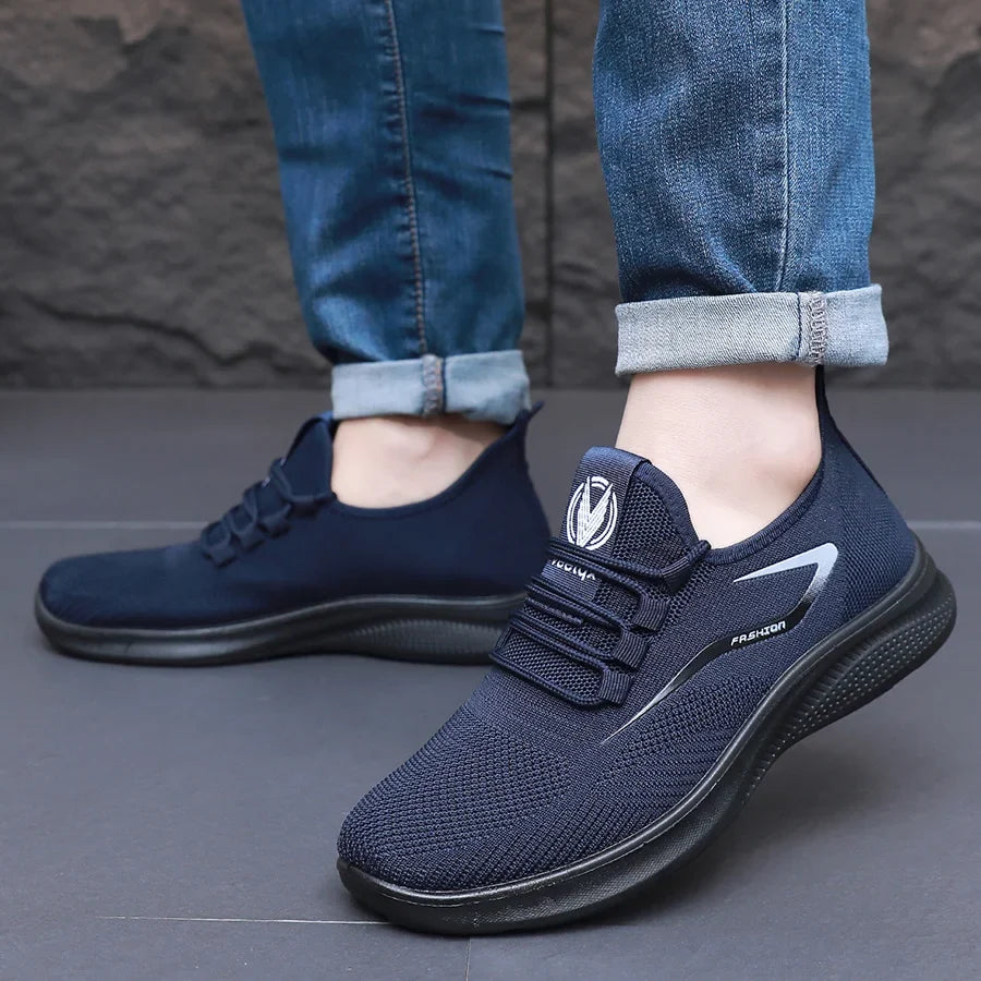 Men Comfort Knitted Loafer Sneakers 2026 New Arrival, Breathable Air Knit Upper Slip On Shoes