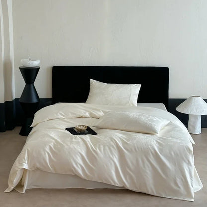 Long Staple Cotton Jacquard Bedding Set Single Double Queen King Size Duvet Cover Bedsheet Pillowcase Luxury Quilt Cover Set