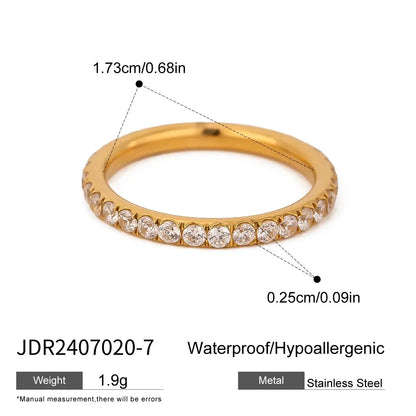 Uworld Fashion Zircon Serpentine Bracelet Ring Stainless Steel Finger Bracelet Stackable Chain Women's Accessories Party Gift