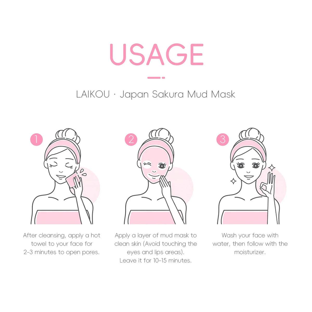LAIKOU Japan Sakura Clay Mud Mask Hydrating Gentle Cleansing Refreshing Oil Balancing Daily Facial Skin Care Mask 5g