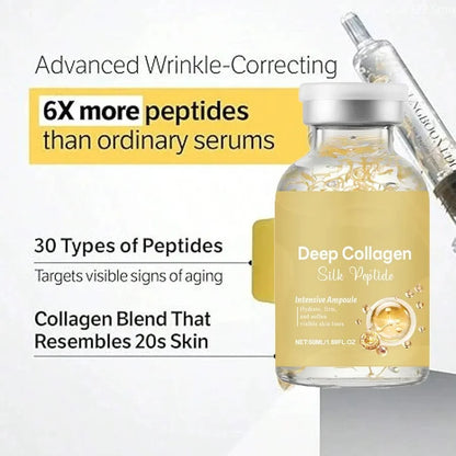 Silk Peptide Ampoule | Anti-Aging Serum with Collagen & 30 Peptide Complex for Intensive Lifting, Skin Tightening & Firming