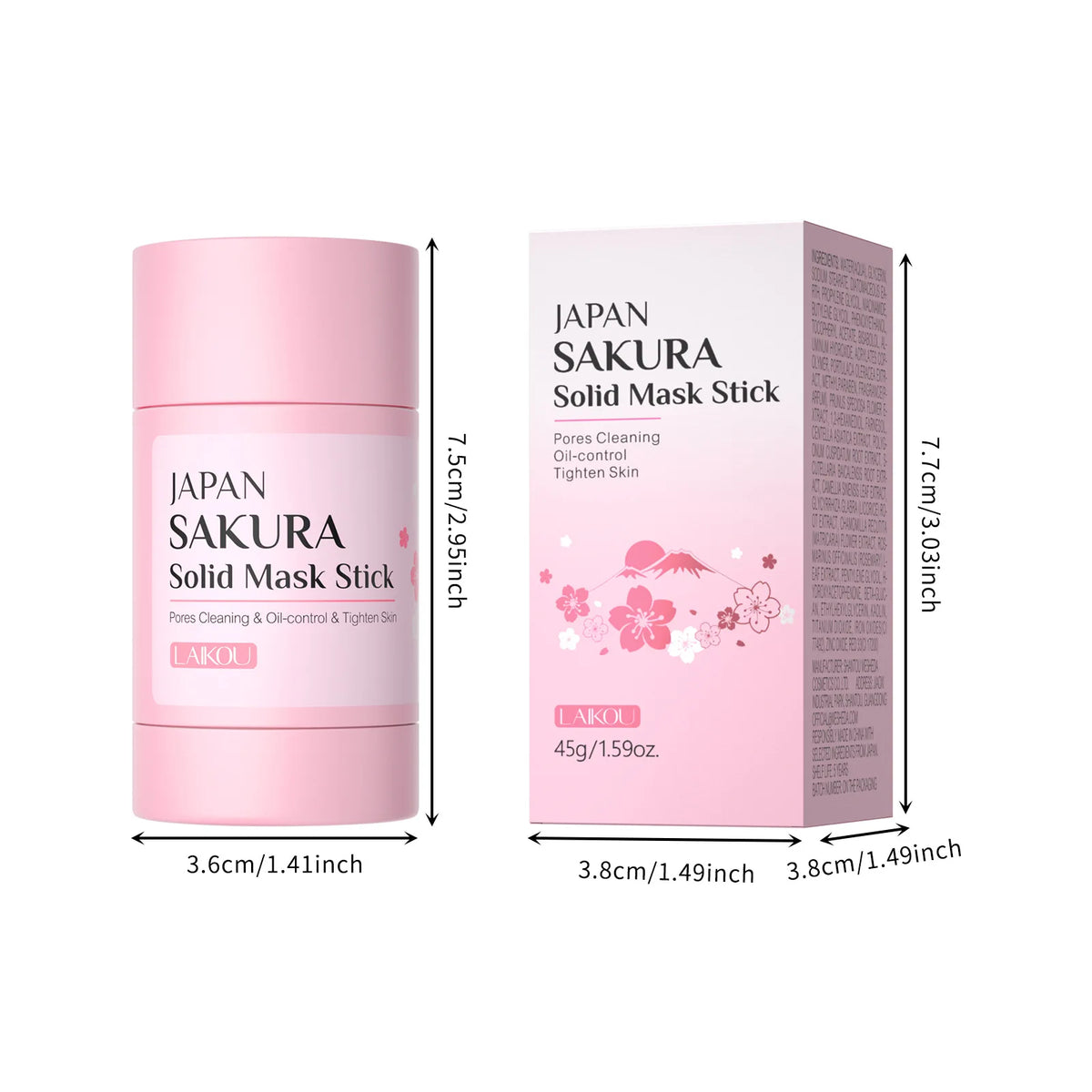Sakura Solid Face Mask Stick Deep Cleaning Green Tea Facial Mask Reduces Blackhead Pores Oil Control Moisturizing Mud Mask 40g
