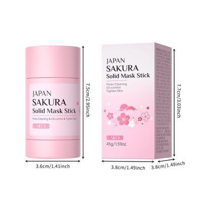Sakura Solid Face Mask Stick Deep Cleaning Green Tea Facial Mask Reduces Blackhead Pores Oil Control Moisturizing Mud Mask 40g