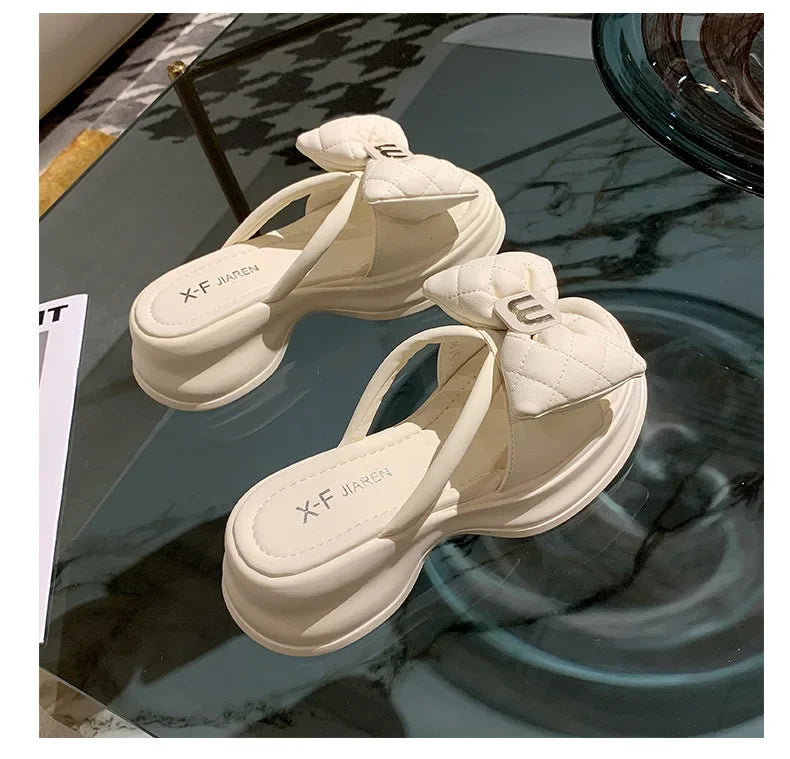 2024 summer New Fashion Women Shoes Slippers Comfortable Platform Shoe High Heels Leisure flower outdoor beach Slipper Women