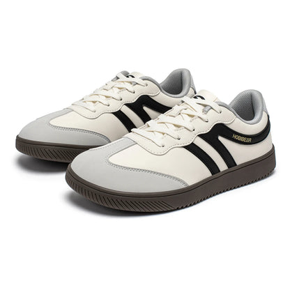 HOBIBEAR Unisex Wide Toe Shoes Artificial Leather Sneakers Casual Lace Up Retro Fashion Shoes for Women Men