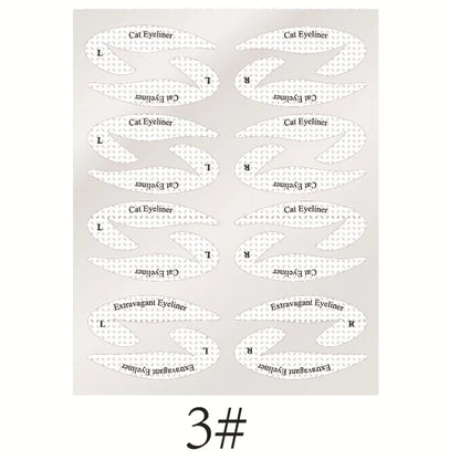 4 Sheets Quick Stencils Eyeliner Eye Makeup Shaping Auxiliary Stickers Eyeshadow Eyebrows Styling Drawing Template Guide Card