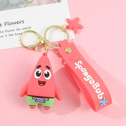 Anime Spongebob Squarepants Keychain Patrick Star Krabs Gary Sandy Kawaii Toys keychain Christmas gift bag Birthday Gift For Kid