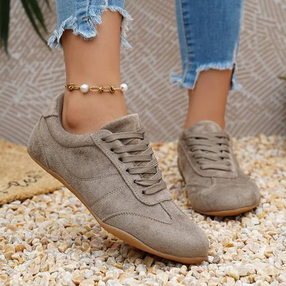 Women's Casual Flat-soled Non-slip Wear-resistant Sport Shoes Spring Autumn Round-toe Soft and Comfortable Women Single Shoes