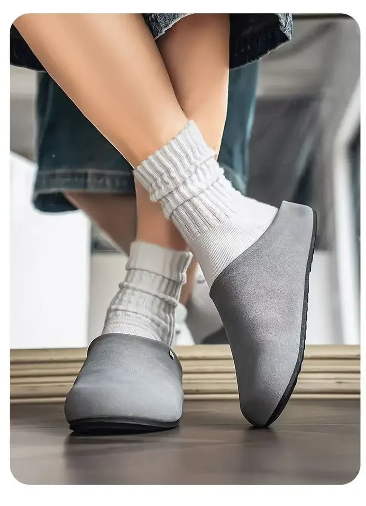 Unisex Closed Toe Mule Slippers Spring Autumn Slip On Soft Sole Casual Shoes for Outdoor Office Home