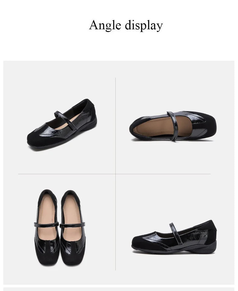 DRKANOL 2026 Women Genuine Leather Flat Shoes Summer Shallow Sheepskin Hook And Loop Casual Loafers Ladies Low Heel Single Shoes