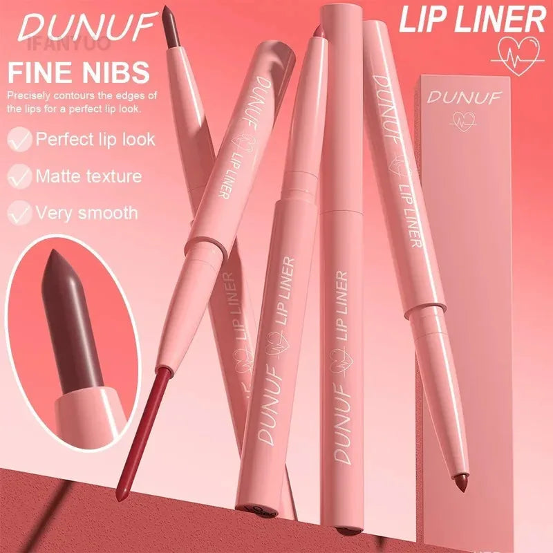 Lip Liner Pencil Long-Lasting Matte Creamy Plumping Lip Stain Waterproof Natural Nude Brown Slim Lip Liner Makeup