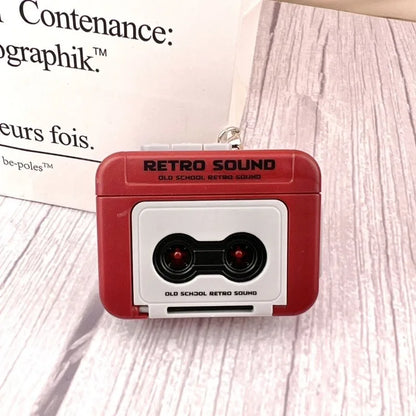 1/2Pcs Retro Tape Recorder Keychain Mini Recording Music Box Pendant Keyring Backpack Ornament Birthday Couple Personalized Gift