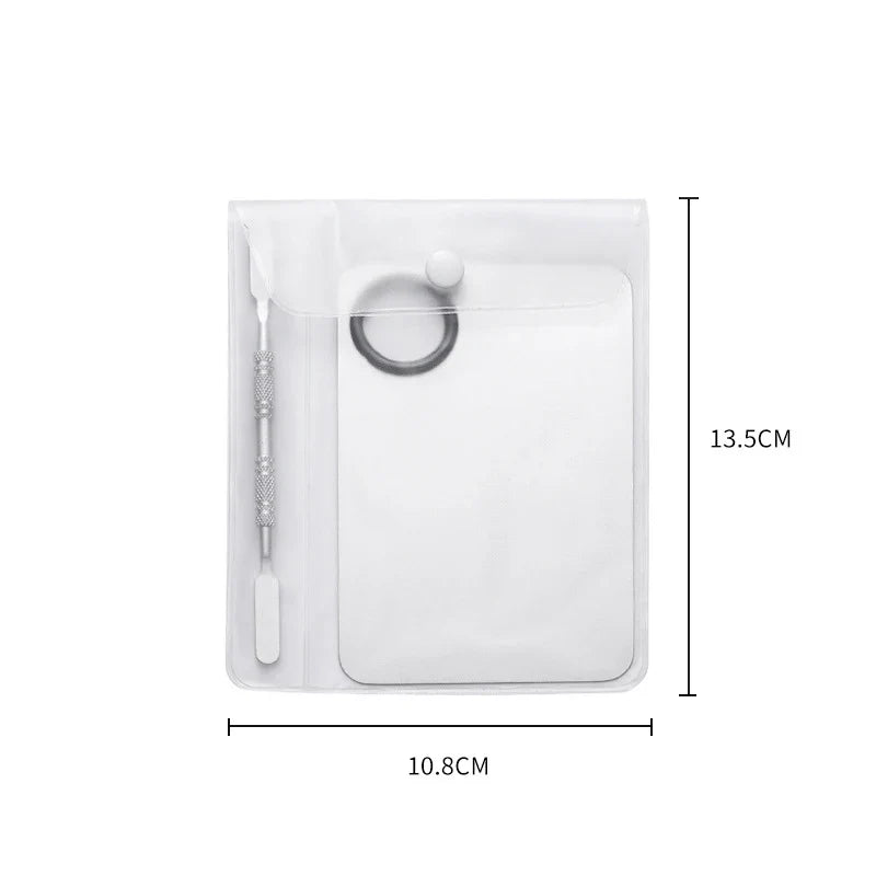 Makeup Mixing Palette Foundation Lipstick Eye Shadow Stainless Steel Mixer Palette with Spatula Mixing Stick Beauty Tools Nail-A