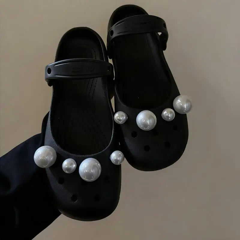 Elegant Polka Dot Bowknot DIY Shoes Charms Set 2026 New Luxury Faux Pearl Ballet Clogs Accessories Woman's Shoes Decorations