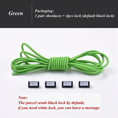 Fashion No Tie Shoelaces Elastic Laces Sneakers Flat Shoe Laces Without Ties Kids Adult Quick Shoelace One Size Fits All Shoes