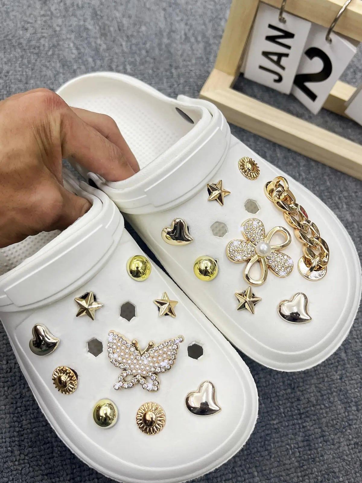 26pcs Hole Shoes Accessories, Including Detachable Star, Flower, Bear Design Shoe Charms, Suitable For Sandals & Beach Shoes & H