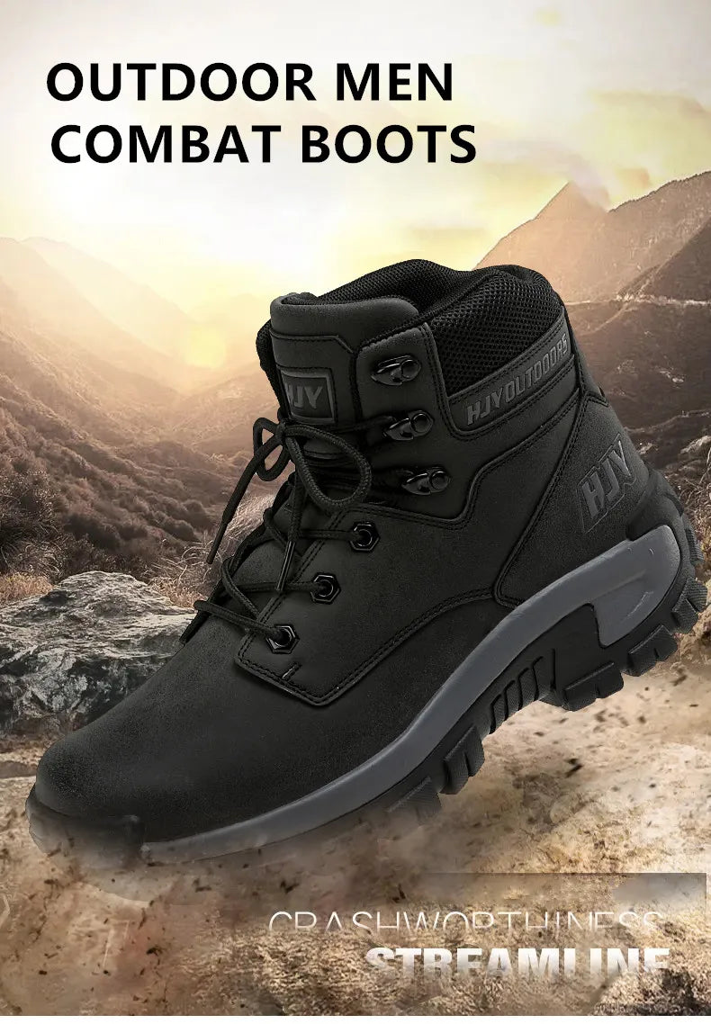 New Men's Boots Fashion Outdoor Boots Breathable Hiking Boots Autumn Shoes Sneakers Lightweight Non-slip Men Desert Ankle Boots