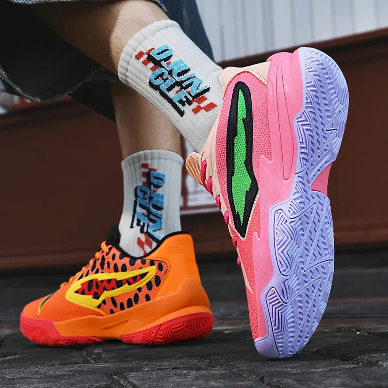 Men's Athletic Basketball Sneakers Breathable Cushioning Non-Slip Wearable Gym Training Running Shoes for Men And Women