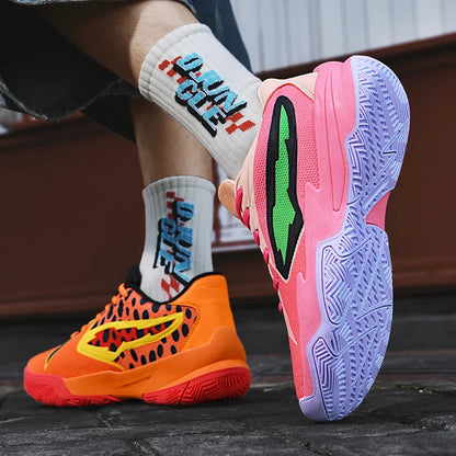 Men's Athletic Basketball Sneakers Breathable Cushioning Non-Slip Wearable Gym Training Running Shoes for Men And Women