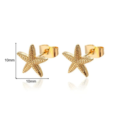 Vintage Star Shaped Earrings, Simple Star Shell Earrings, Ocean Party Jewelry Gift, New 2024 Collection