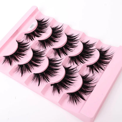 Yiernuo 1/5 Pairs Cosplay Anime Eyelashes Manga Lashes Dramatic Fairy Clusters Lashes Wet Look Lashes