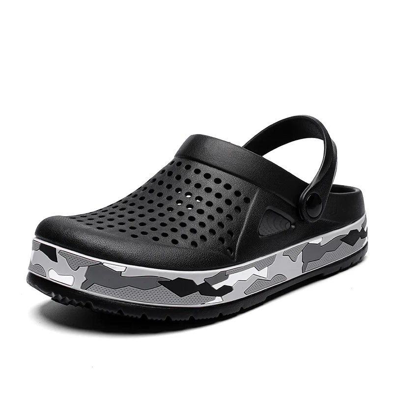 Men's summer casual hole shoes non slip lightweight breathable Two wearing men's sandals fashion comfort beach shoes slippers